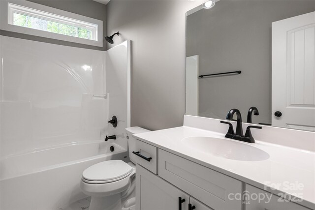 82 Arrowood Rd, Weaverville, NC 28787 - bathroom with toilet, vanity, and  shower combination