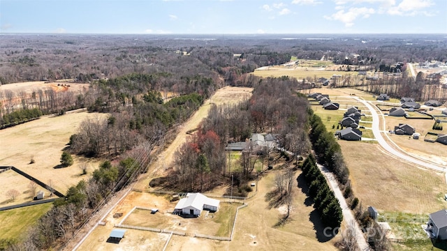 aerial view featuring a rural view