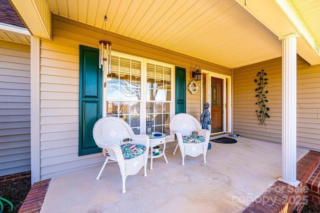 view of patio with a porch