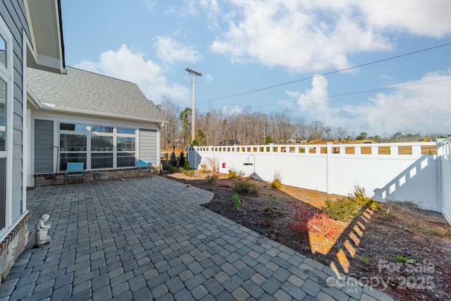 view of patio with a fenced backyard