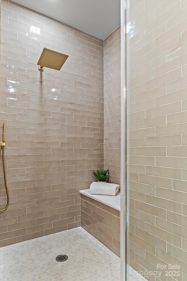 full bathroom with a tile shower