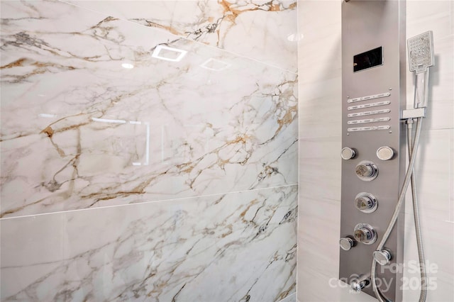 interior details featuring walk in shower