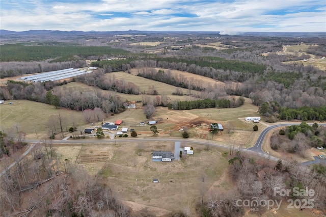 bird's eye view featuring a rural view