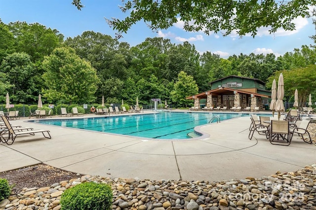 3500 Exbury Gardens Dr, Waxhaw, NC 28173 - pool featuring fence and a patio