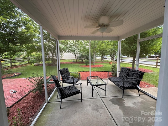 3500 Exbury Gardens Dr, Waxhaw, NC 28173 - view of patio featuring ceiling fan