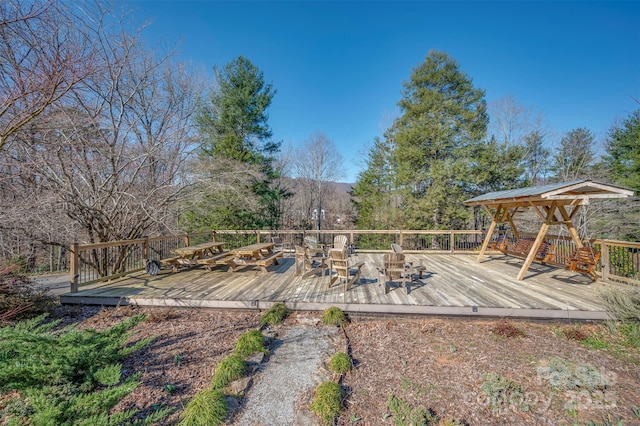 view of wooden deck