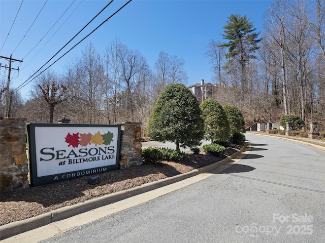 view of community sign