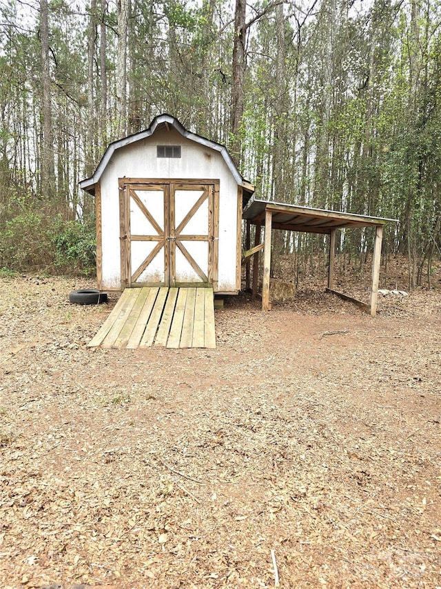 view of shed