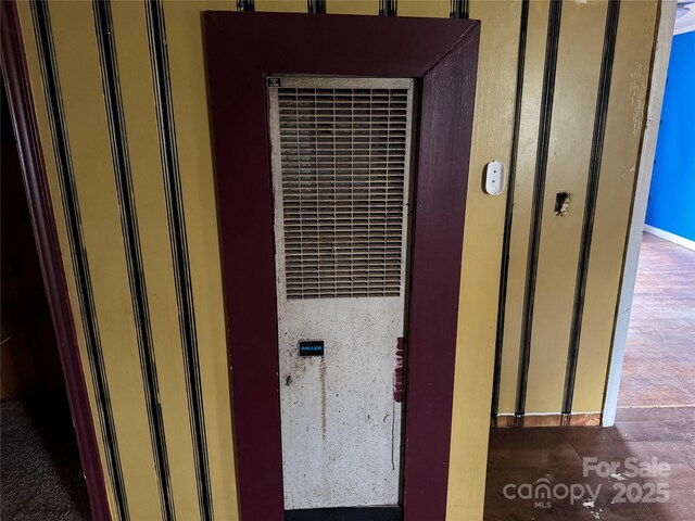 interior details featuring a heating unit