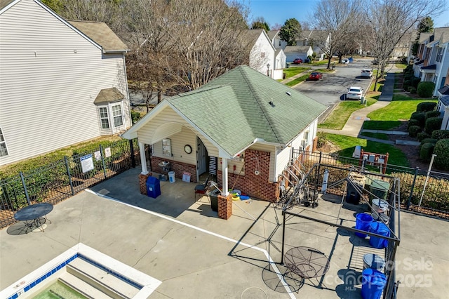 aerial view featuring a residential view