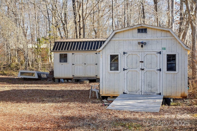 view of shed