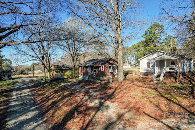 view of yard with a porch