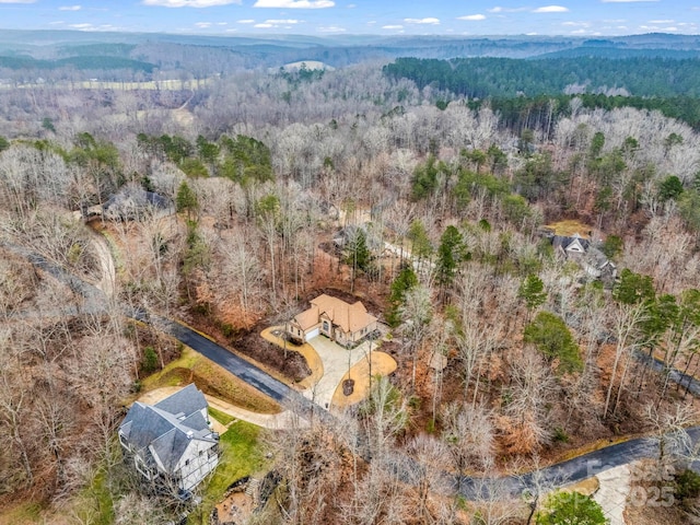 bird's eye view with a view of trees