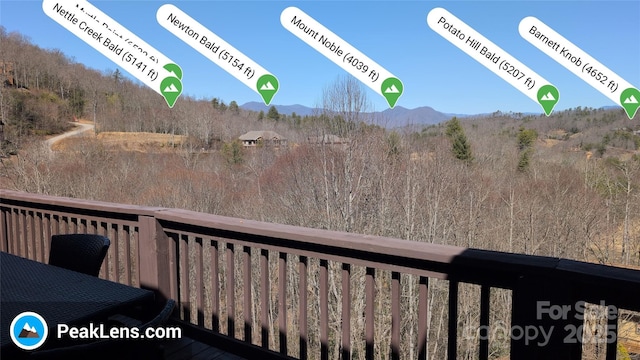 property view of mountains with a forest view