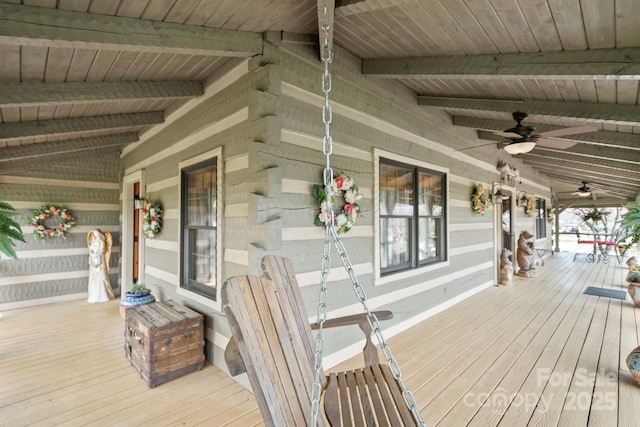 1620 London Rd, Mooresville, NC 28115 - deck featuring covered porch and a ceiling fan