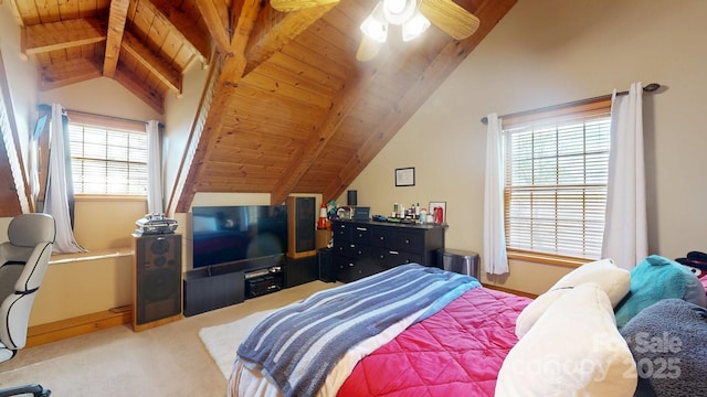 1620 London Rd, Mooresville, NC 28115 - bedroom with wooden ceiling, carpet floors, baseboards, and a ceiling fan