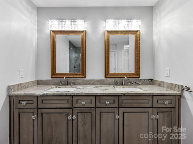 bathroom featuring double vanity and a sink