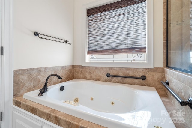 bathroom featuring a jetted tub