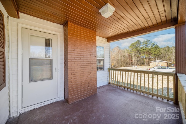 view of patio with a porch