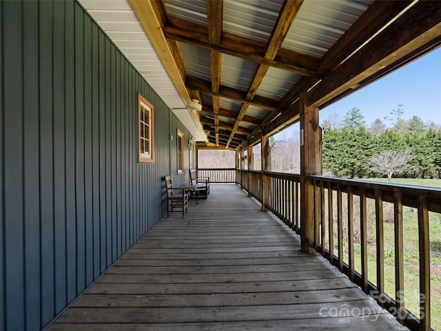 140 Hangin Dog Ln, Lake Toxaway, NC 28747 - view of wooden terrace