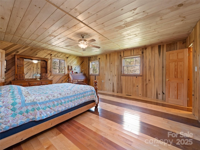 140 Hangin Dog Ln, Lake Toxaway, NC 28747 - bedroom featuring wooden walls, wood-type flooring, and wooden ceiling