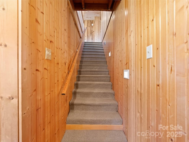 140 Hangin Dog Ln, Lake Toxaway, NC 28747 - stairway featuring wood walls
