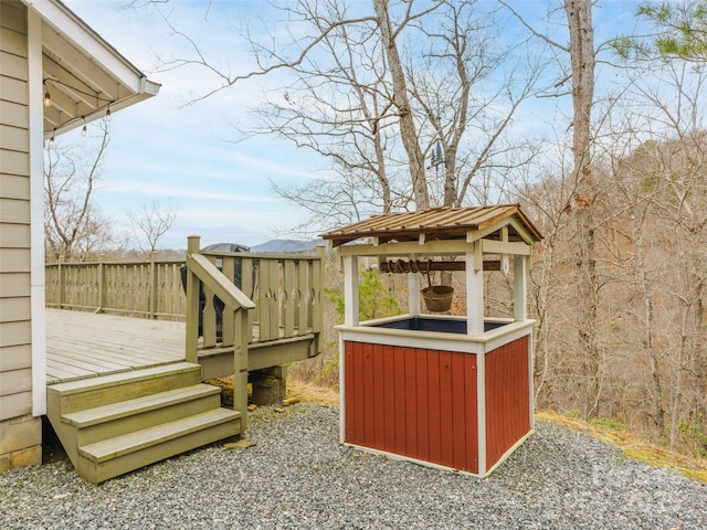 view of yard with a deck