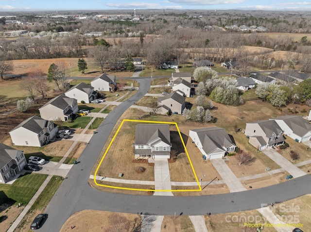 aerial view with a residential view