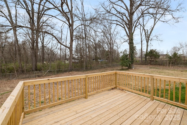 deck featuring fence