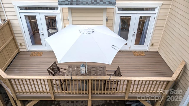deck with french doors
