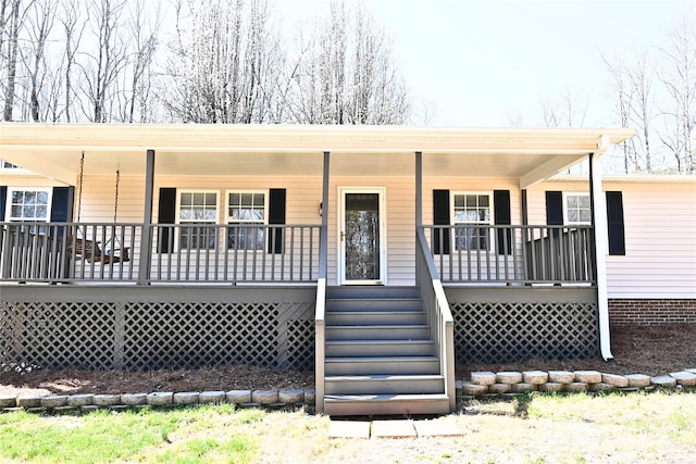 view of front facade with covered porch