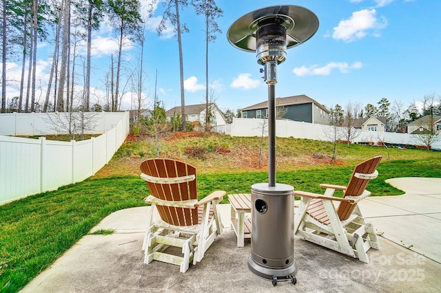 view of patio with a fenced backyard