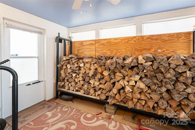 unfurnished bedroom featuring ceiling fan