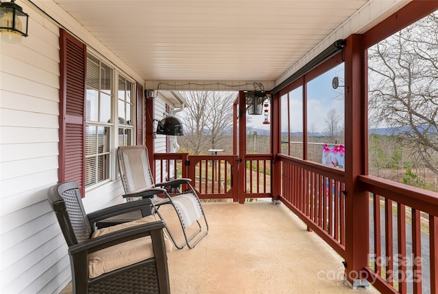 wooden deck with covered porch