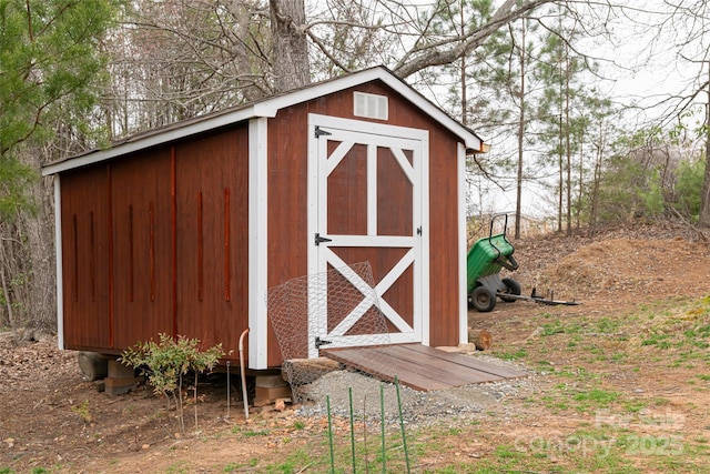 view of shed