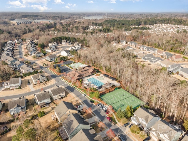 drone / aerial view featuring a residential view