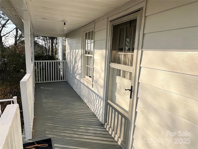 deck featuring a porch