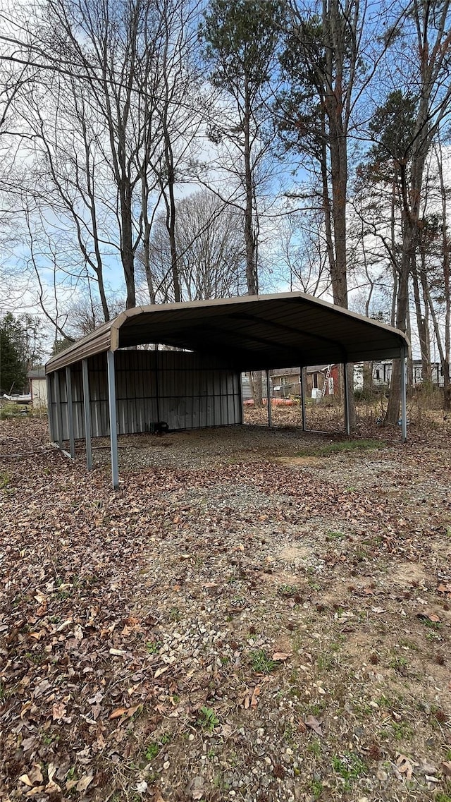 exterior space featuring a detached carport