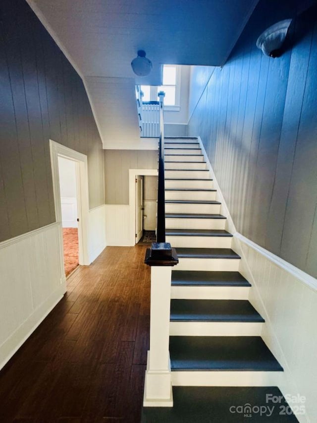 149 Crescent Dr, Chesterfield, SC 29709 - stairs with hardwood / wood-style floors