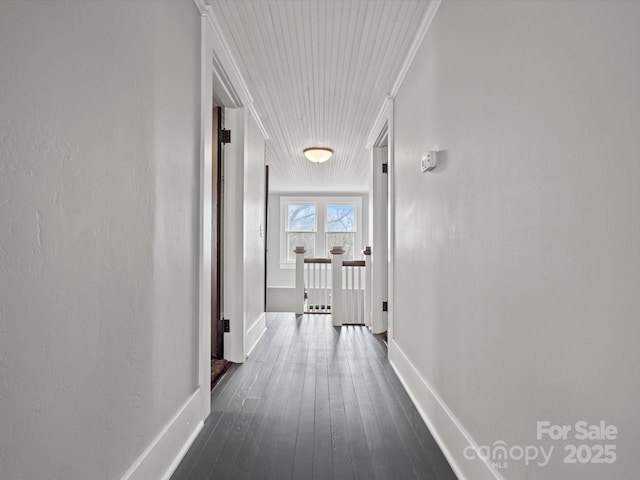 149 Crescent Dr, Chesterfield, SC 29709 - corridor featuring dark wood-style floors, baseboards, and ornamental molding