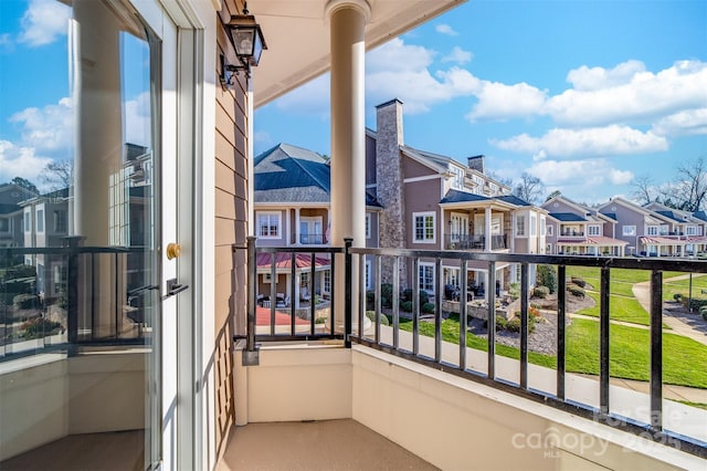 balcony with a residential view