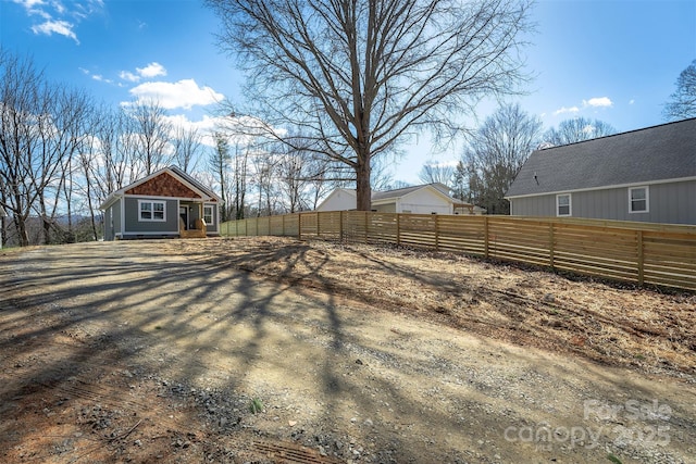 view of yard with fence