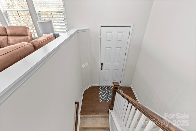 stairs with baseboards