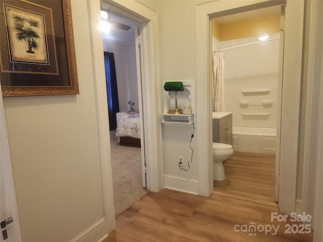 hallway featuring wood finished floors