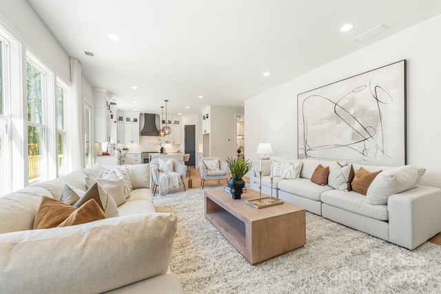 2013 S St, Charlotte, NC 28208 - living area featuring recessed lighting