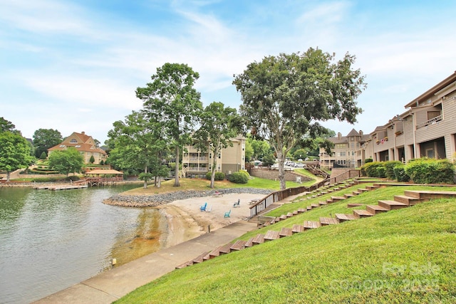 property view of water with stairs