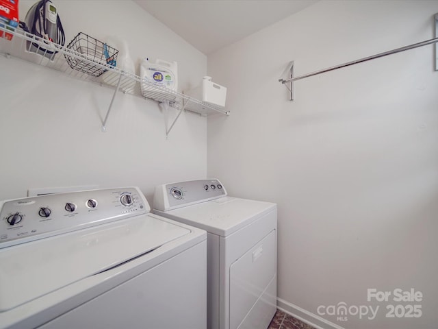 laundry room with washing machine and dryer and laundry area