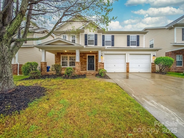 118 Glade Valley Ave, Mooresville, NC 28117 - view of front of house with an attached garage, a front lawn, and concrete driveway