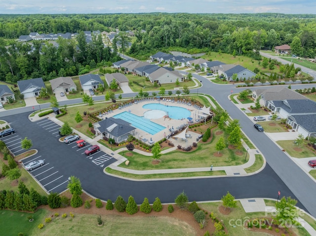 1819 Lotus Ln, Denver, NC 28037 - drone / aerial view of a pool area and a forest