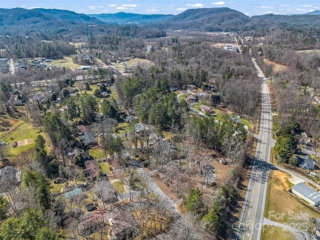 aerial view with a mountain view